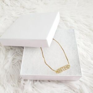 Gold or Silver Rhinestone Sister Slider Bracelet
